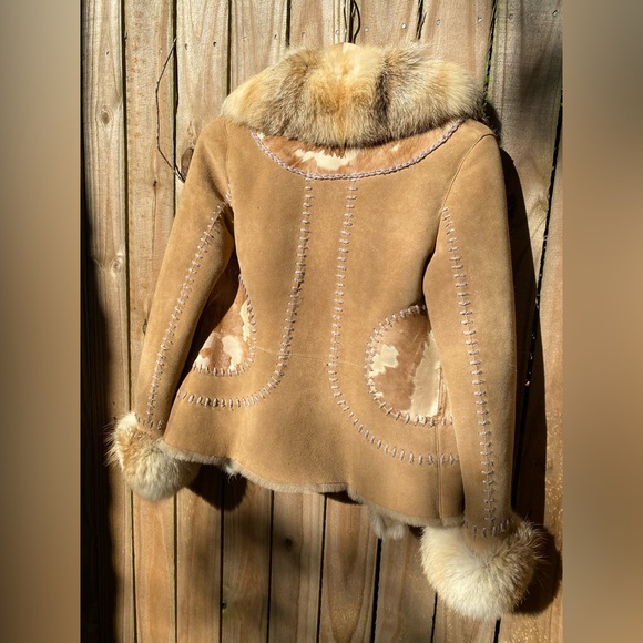 Shearling Lined Coat with Fur Trim - Picture 8 of 13